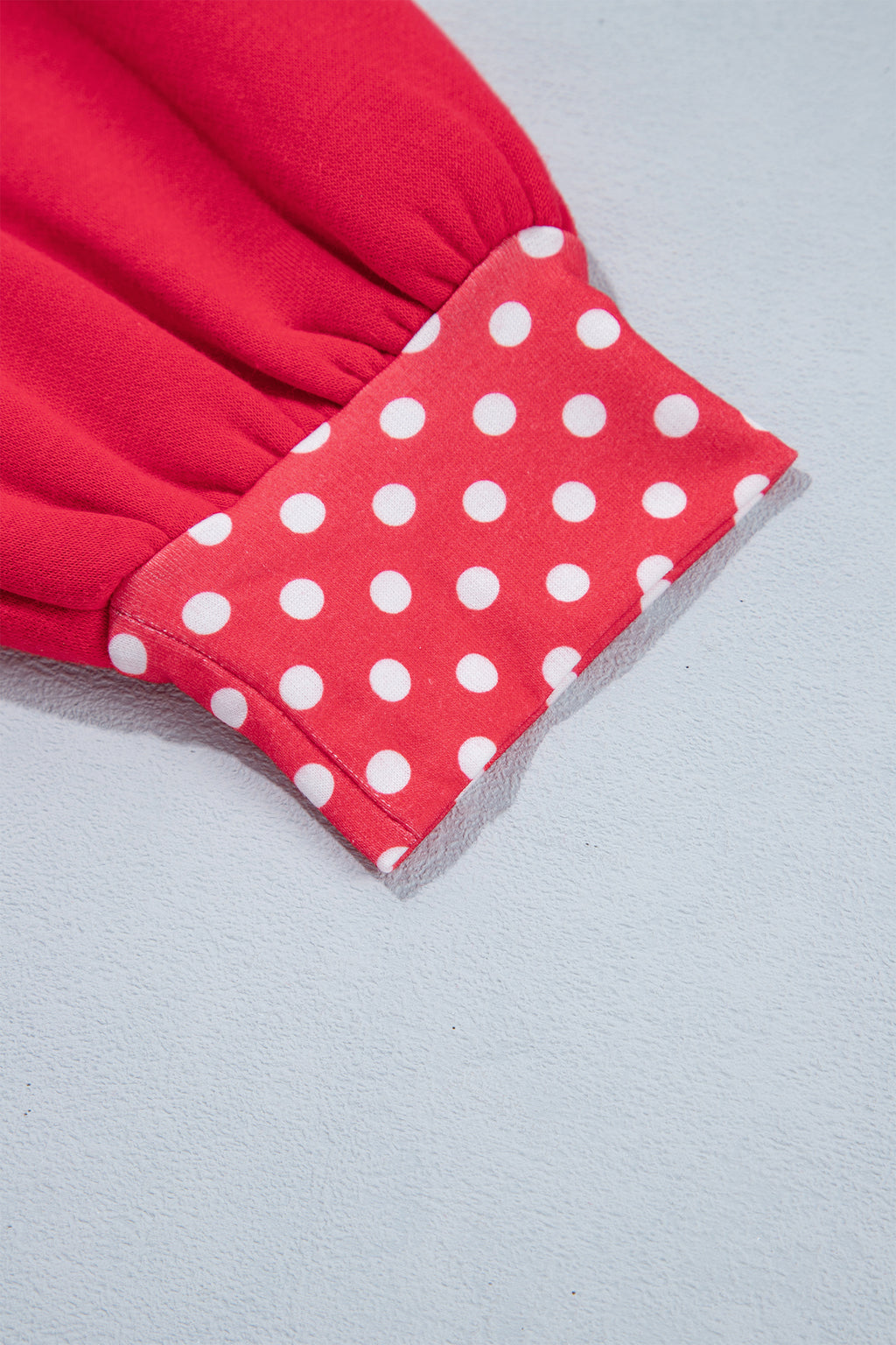Dirty blue Colorblock Polka Dot Contrast Trim Oversized Sweatshirt