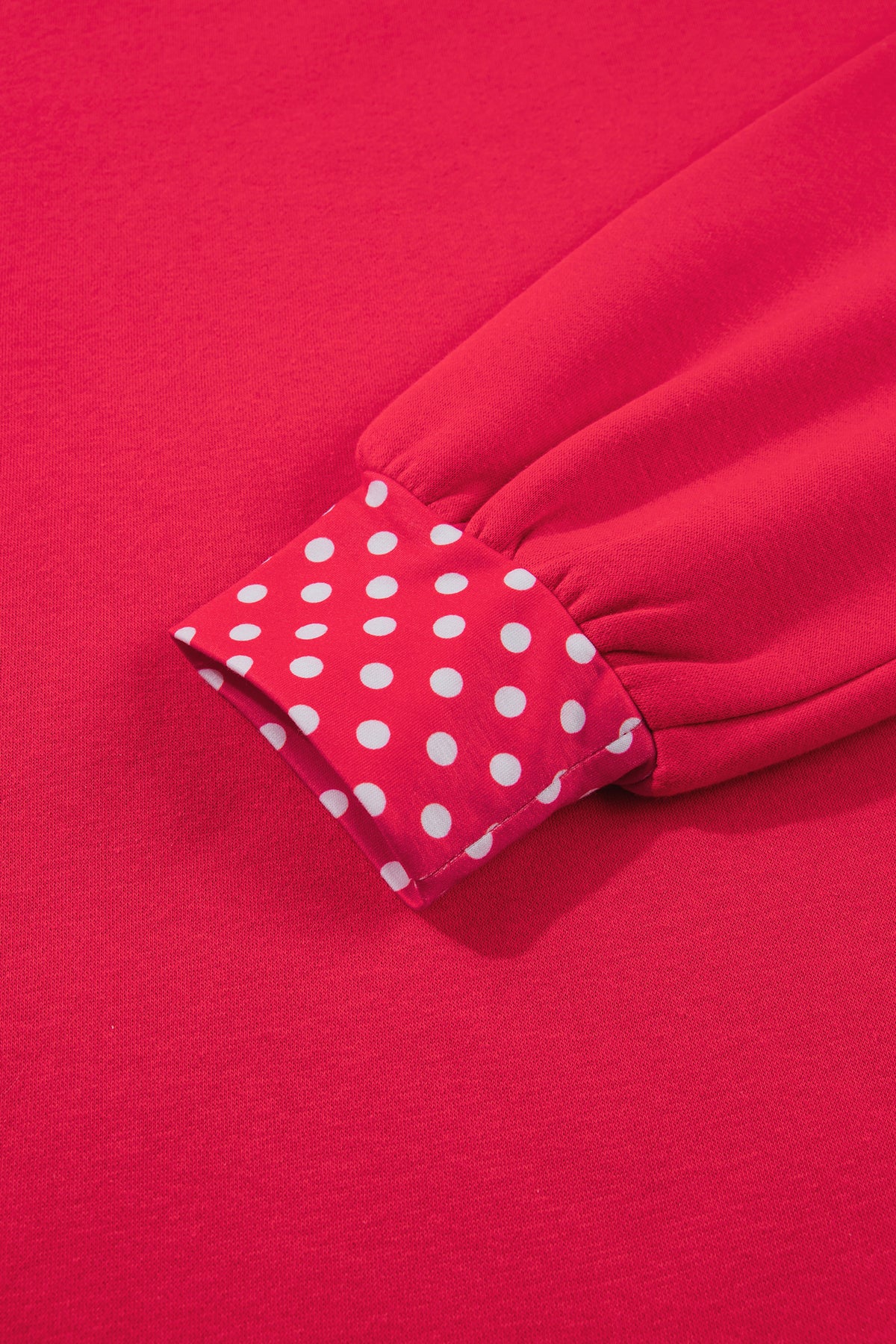 Dirty blue Colorblock Polka Dot Contrast Trim Oversized Sweatshirt