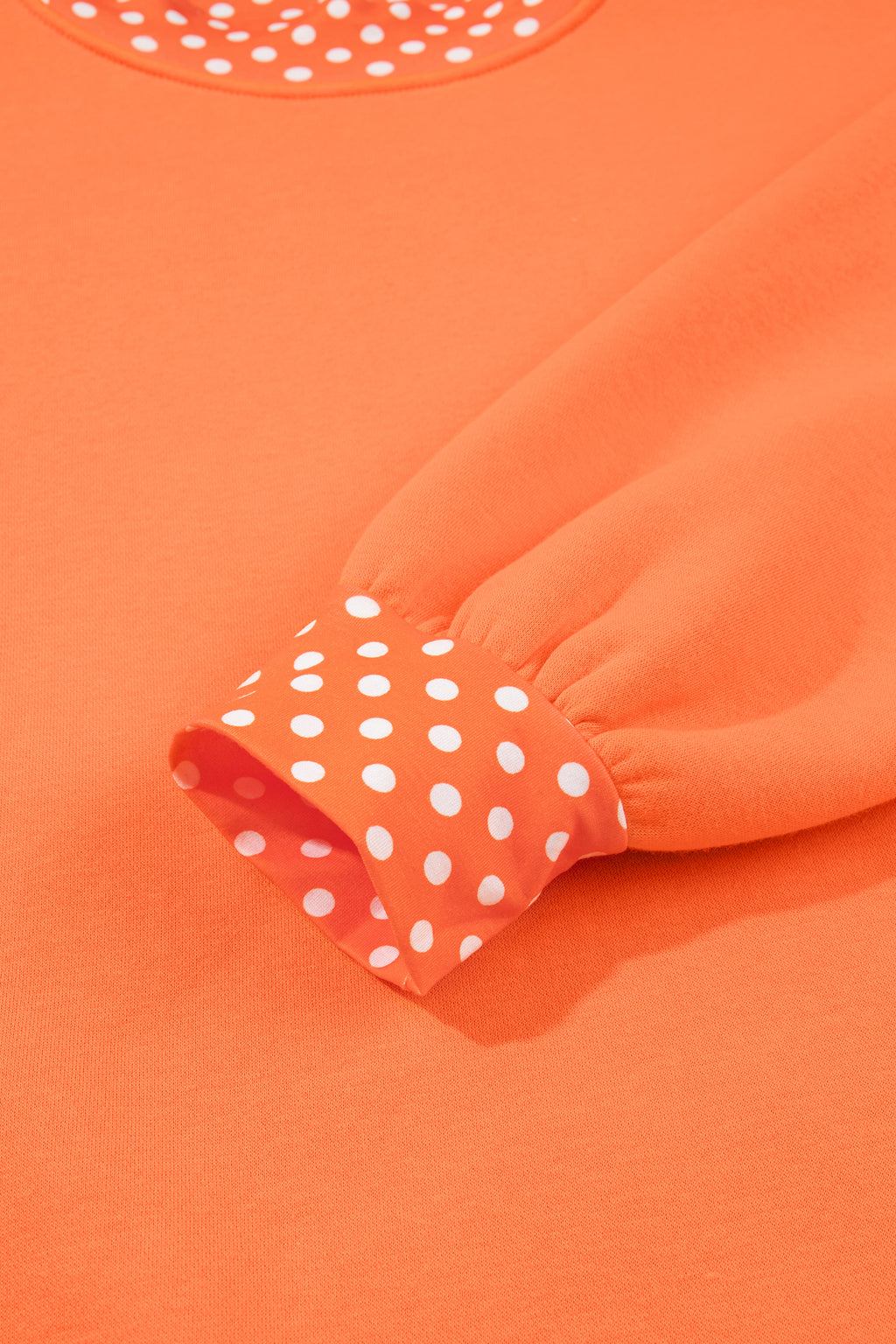 Dirty blue Colorblock Polka Dot Contrast Trim Oversized Sweatshirt