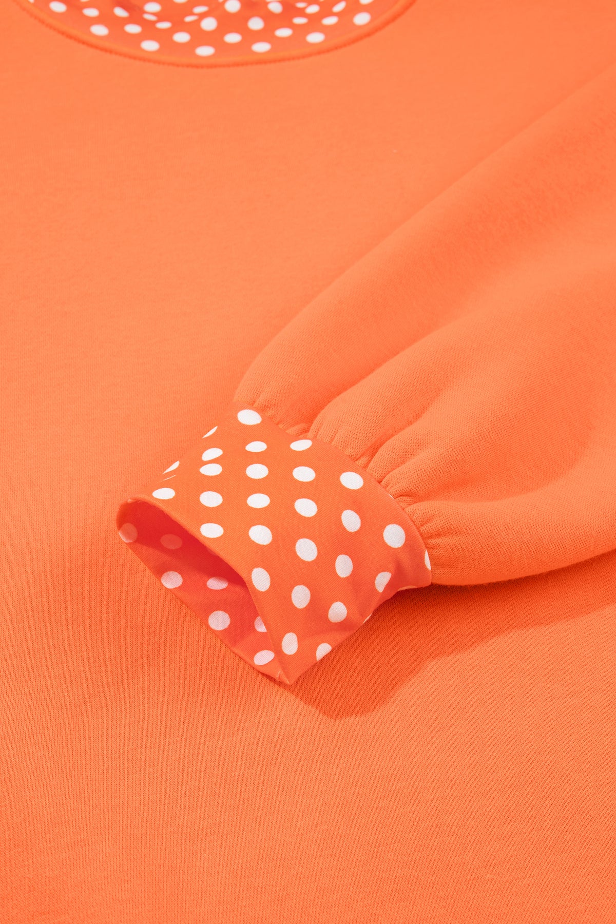 Dirty blue Colorblock Polka Dot Contrast Trim Oversized Sweatshirt