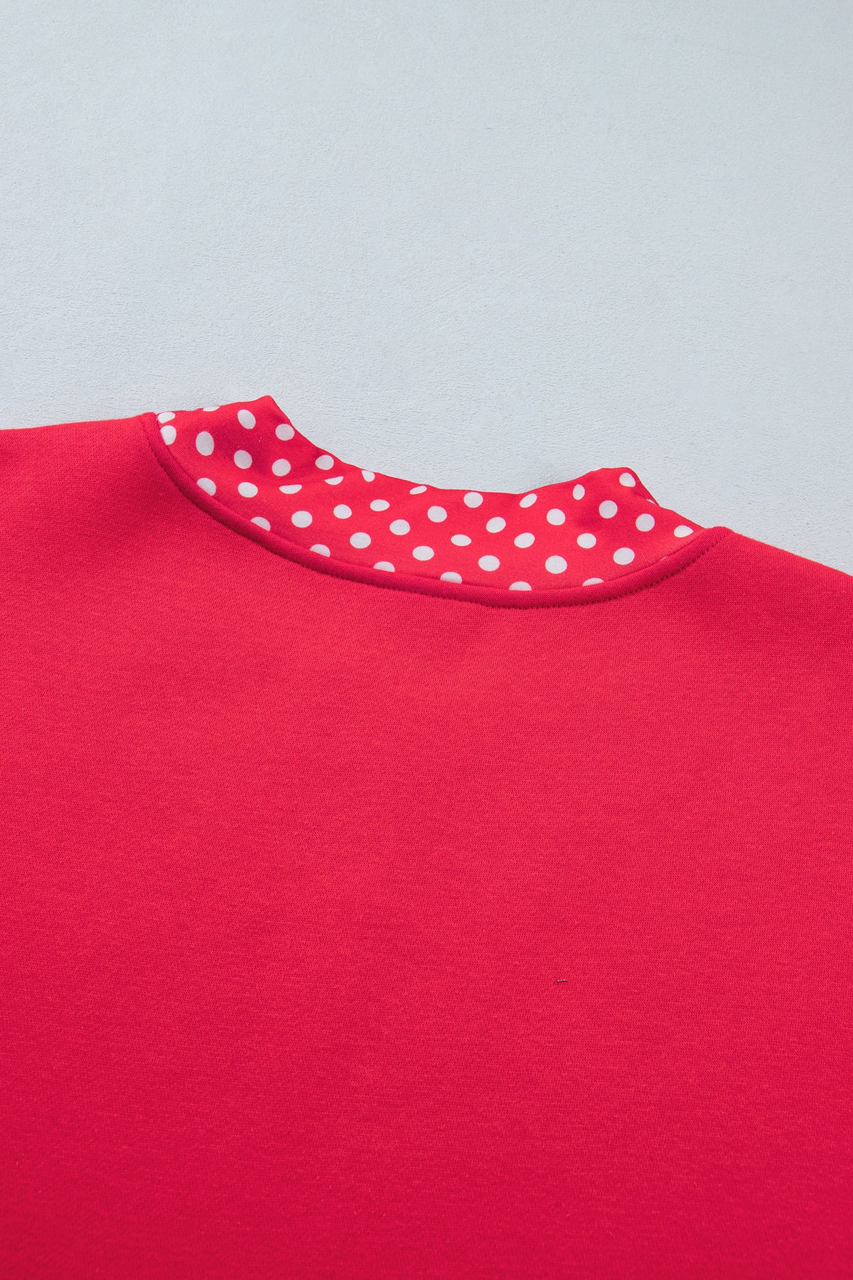 Dirty blue Colorblock Polka Dot Contrast Trim Oversized Sweatshirt