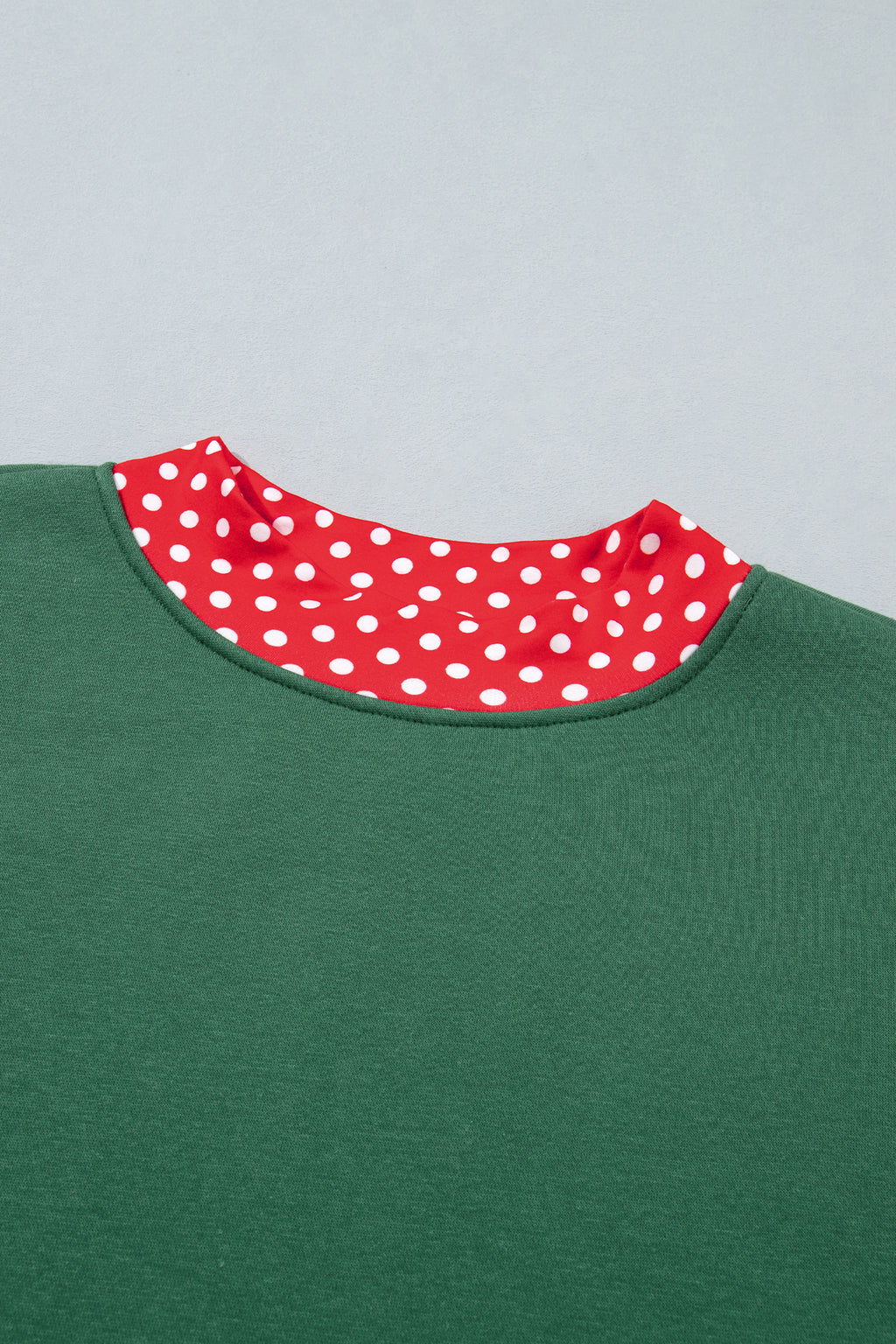 Dirty blue Colorblock Polka Dot Contrast Trim Oversized Sweatshirt