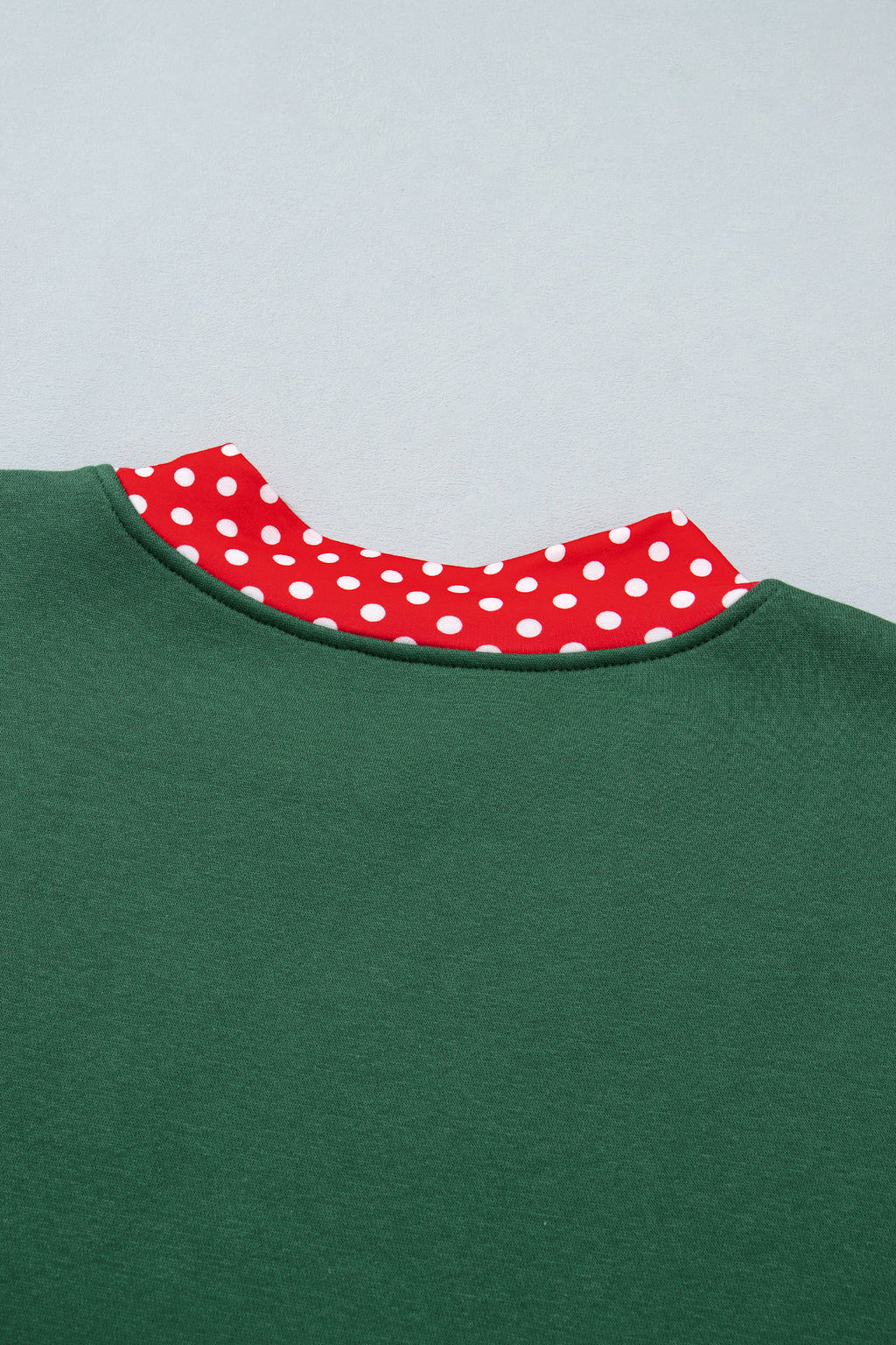 Dirty blue Colorblock Polka Dot Contrast Trim Oversized Sweatshirt
