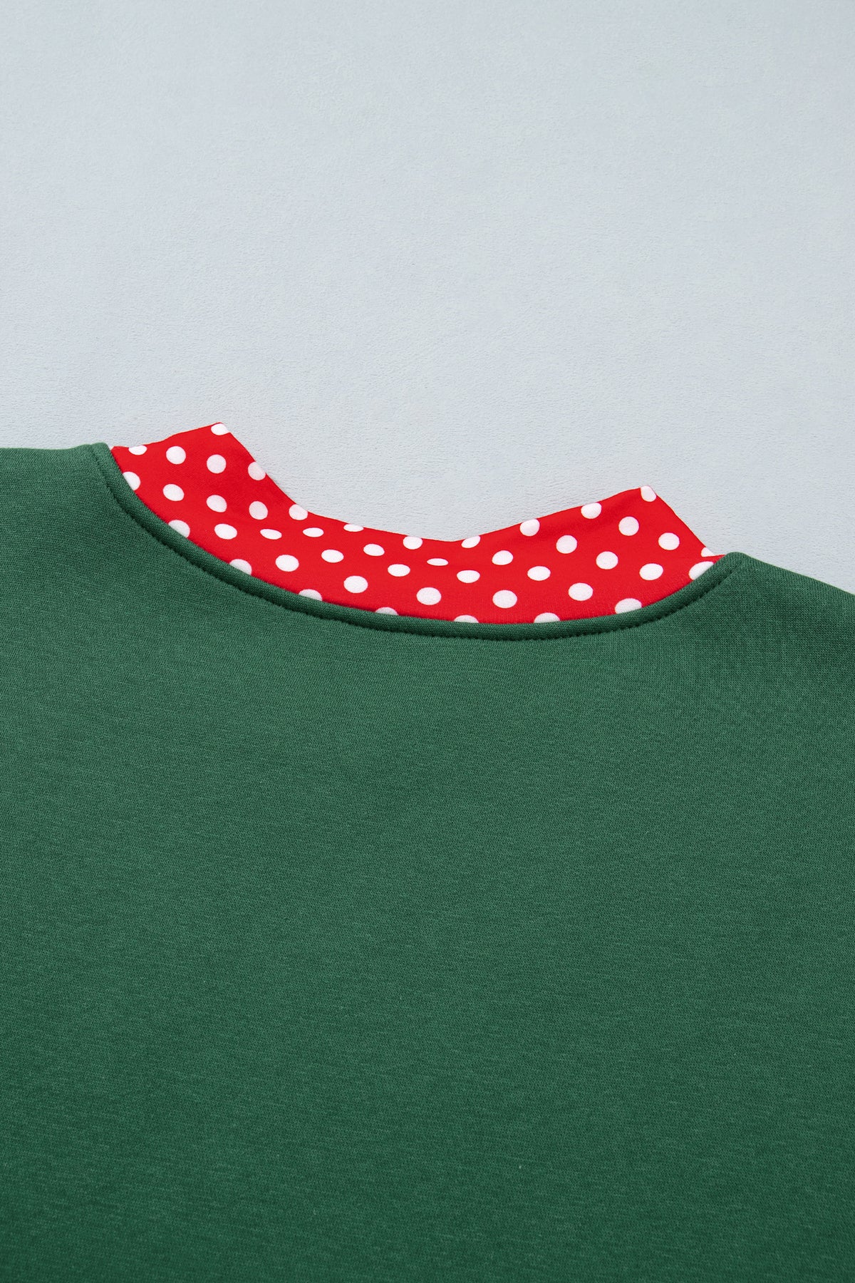 Dirty blue Colorblock Polka Dot Contrast Trim Oversized Sweatshirt