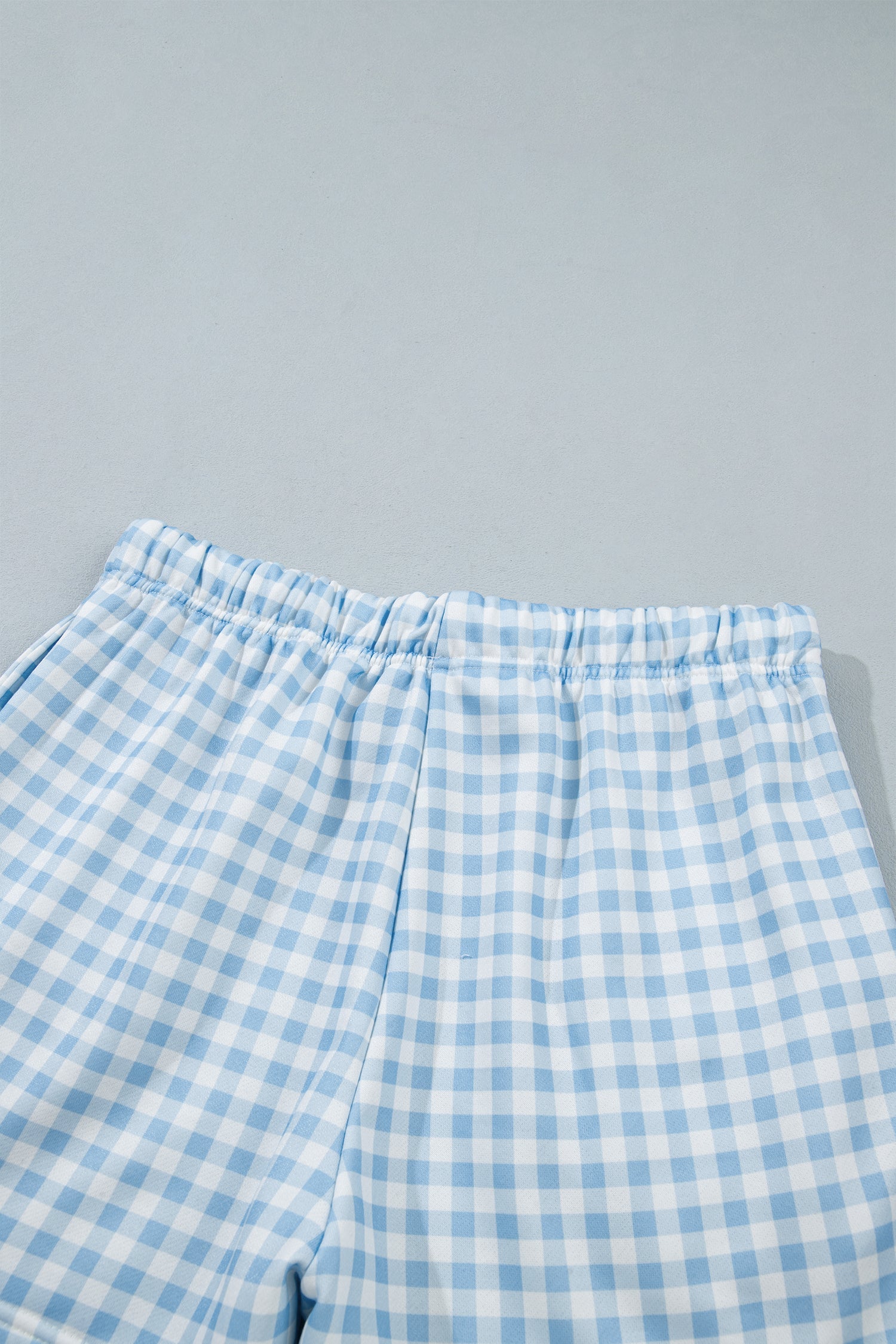 Yellow Plaid Baggy Pullover Drawstring Casual Shorts 2pcs Outfit