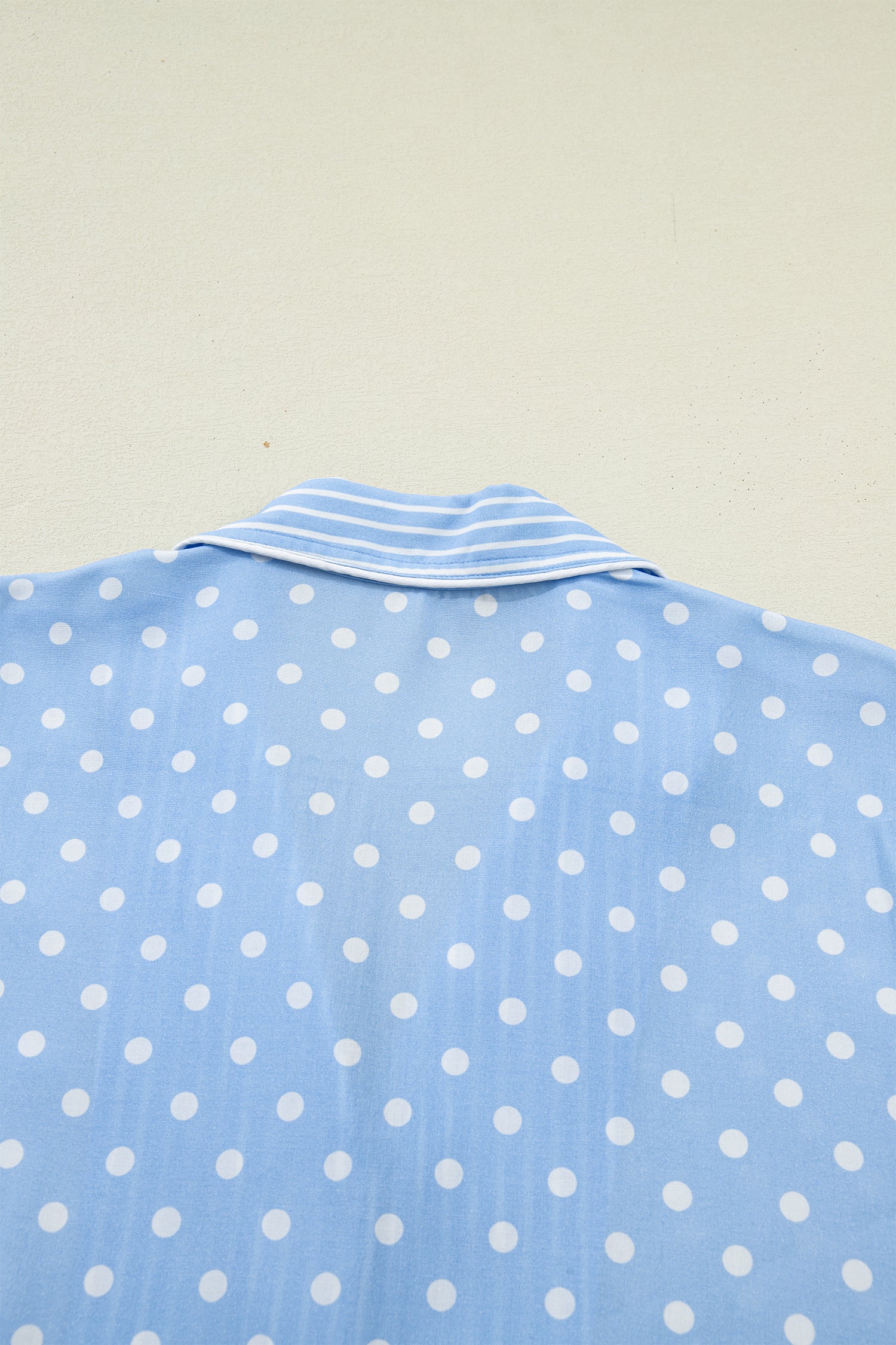 Sky Blue Dotted Print Soft Short Pajama Set