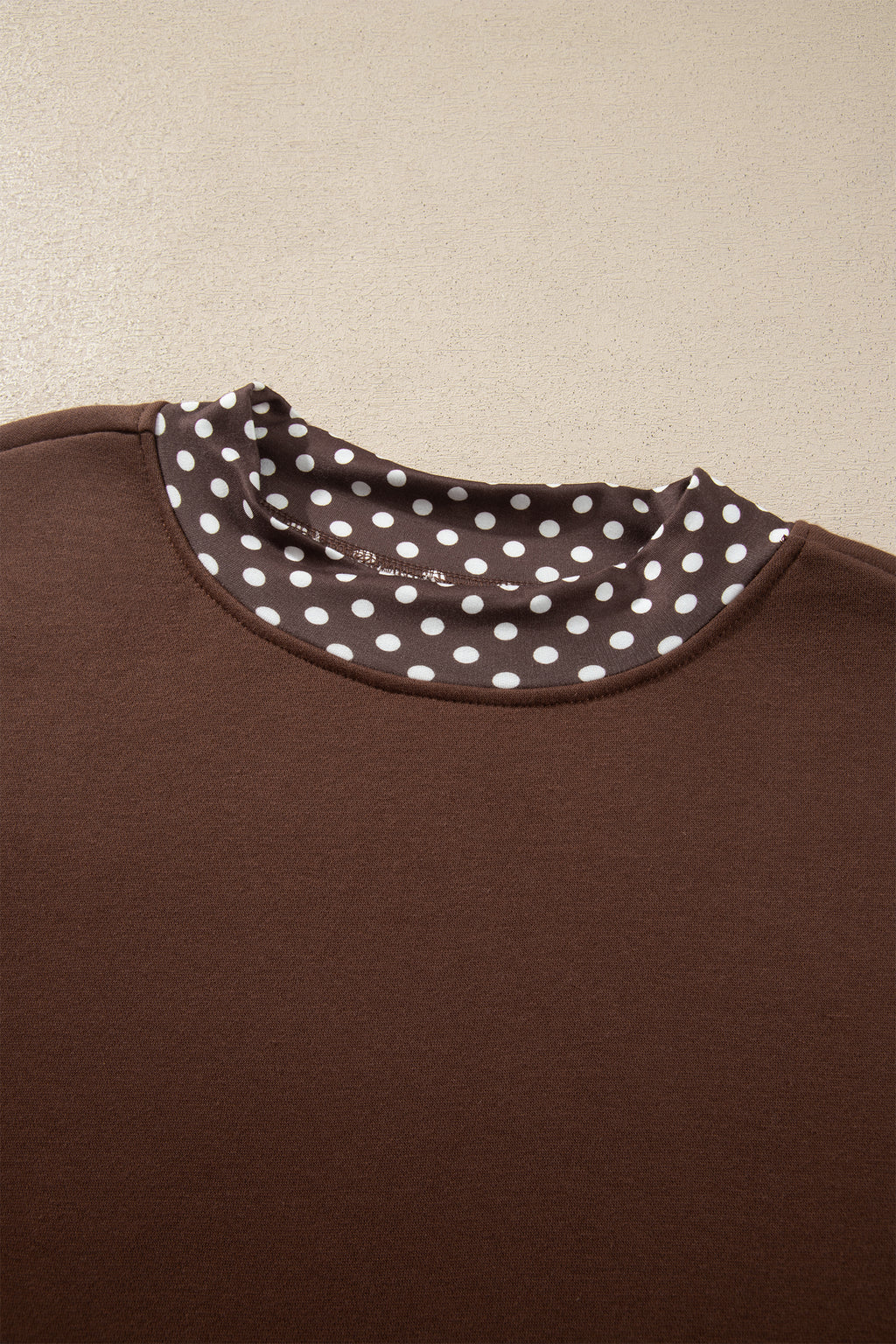 Dirty blue Colorblock Polka Dot Contrast Trim Oversized Sweatshirt