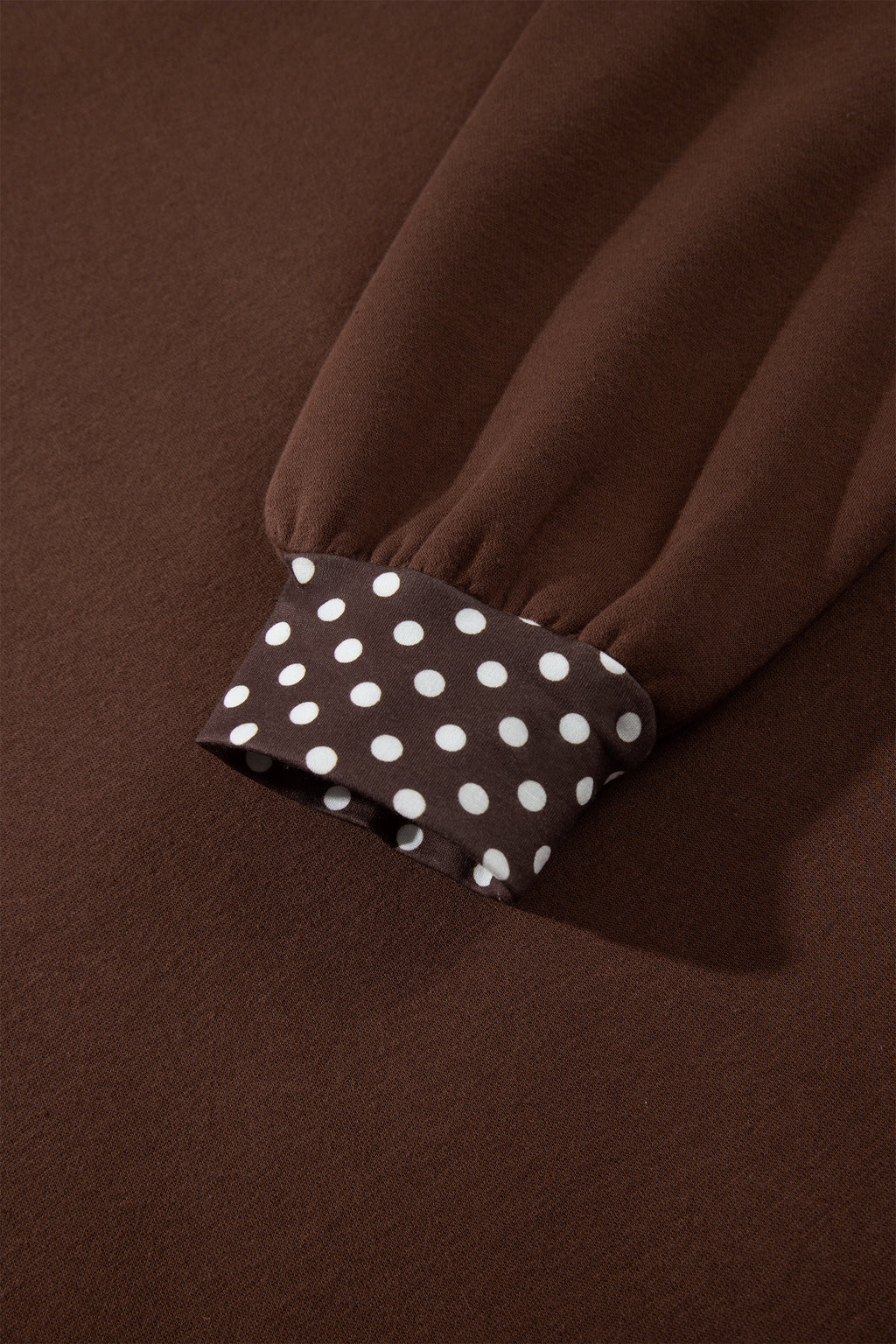 Dirty blue Colorblock Polka Dot Contrast Trim Oversized Sweatshirt