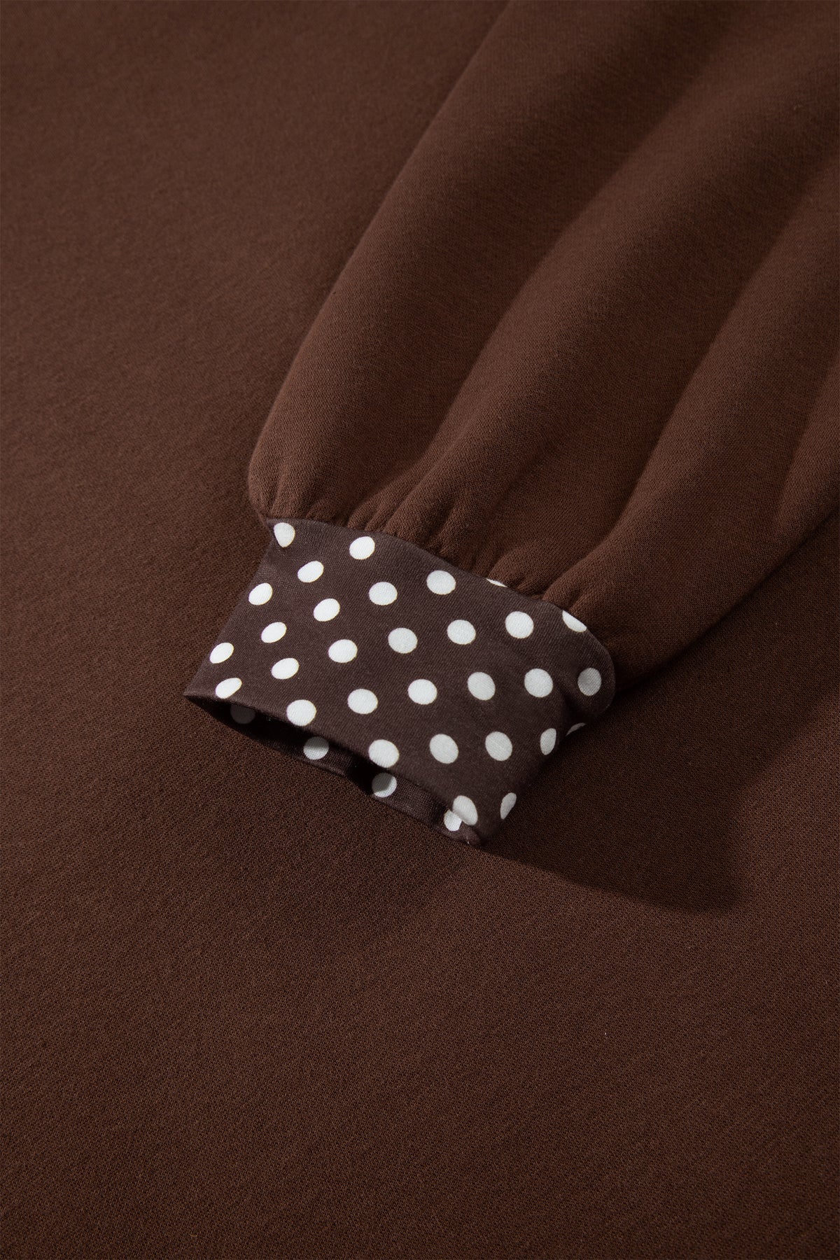 Dirty blue Colorblock Polka Dot Contrast Trim Oversized Sweatshirt