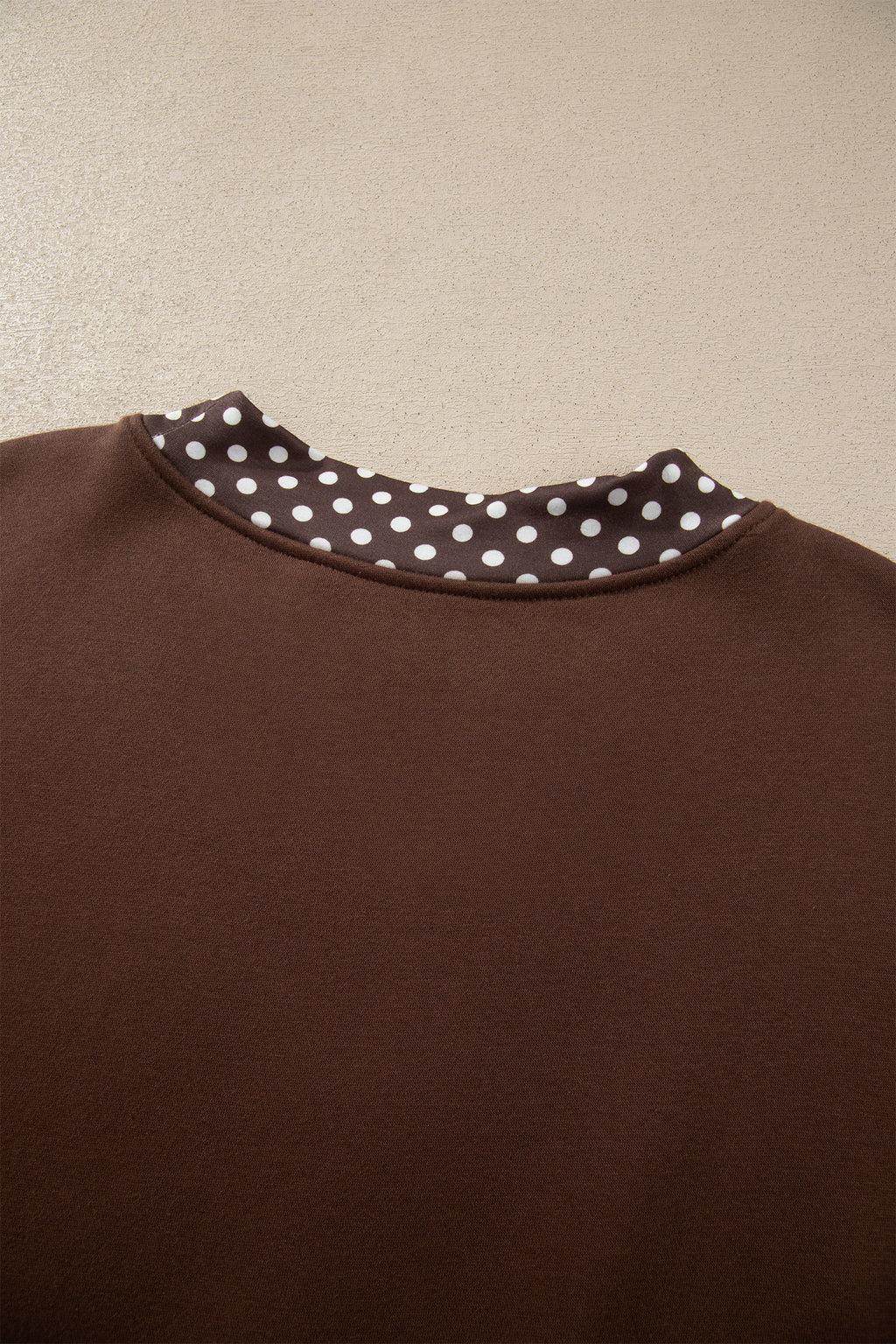 Dirty blue Colorblock Polka Dot Contrast Trim Oversized Sweatshirt