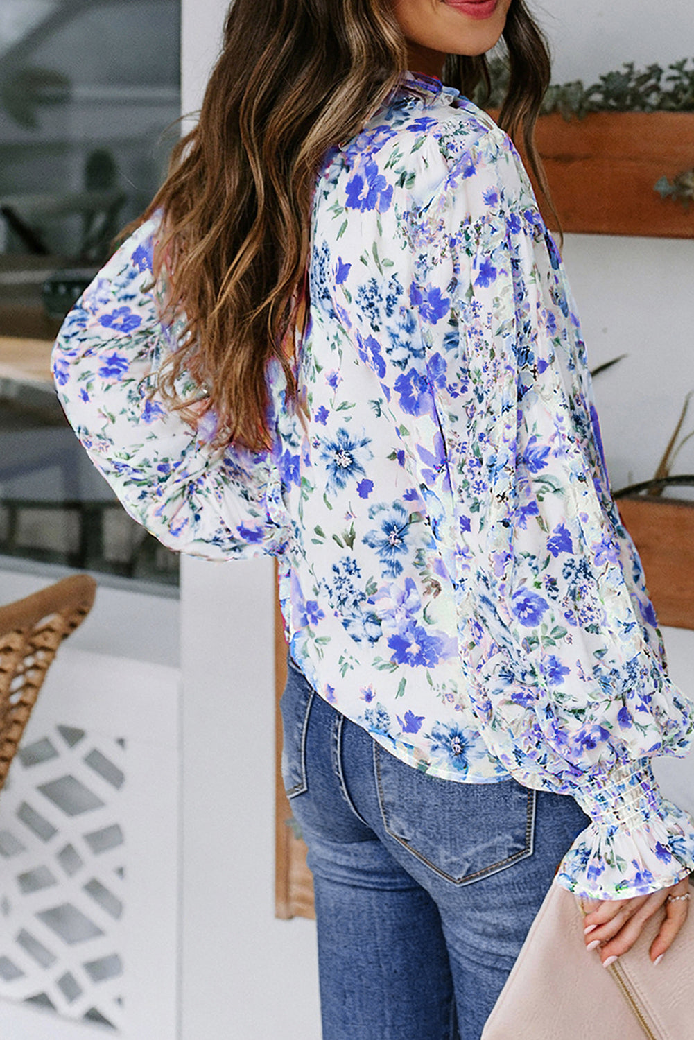 Casual Cakewalk Floral Smocked Blouse