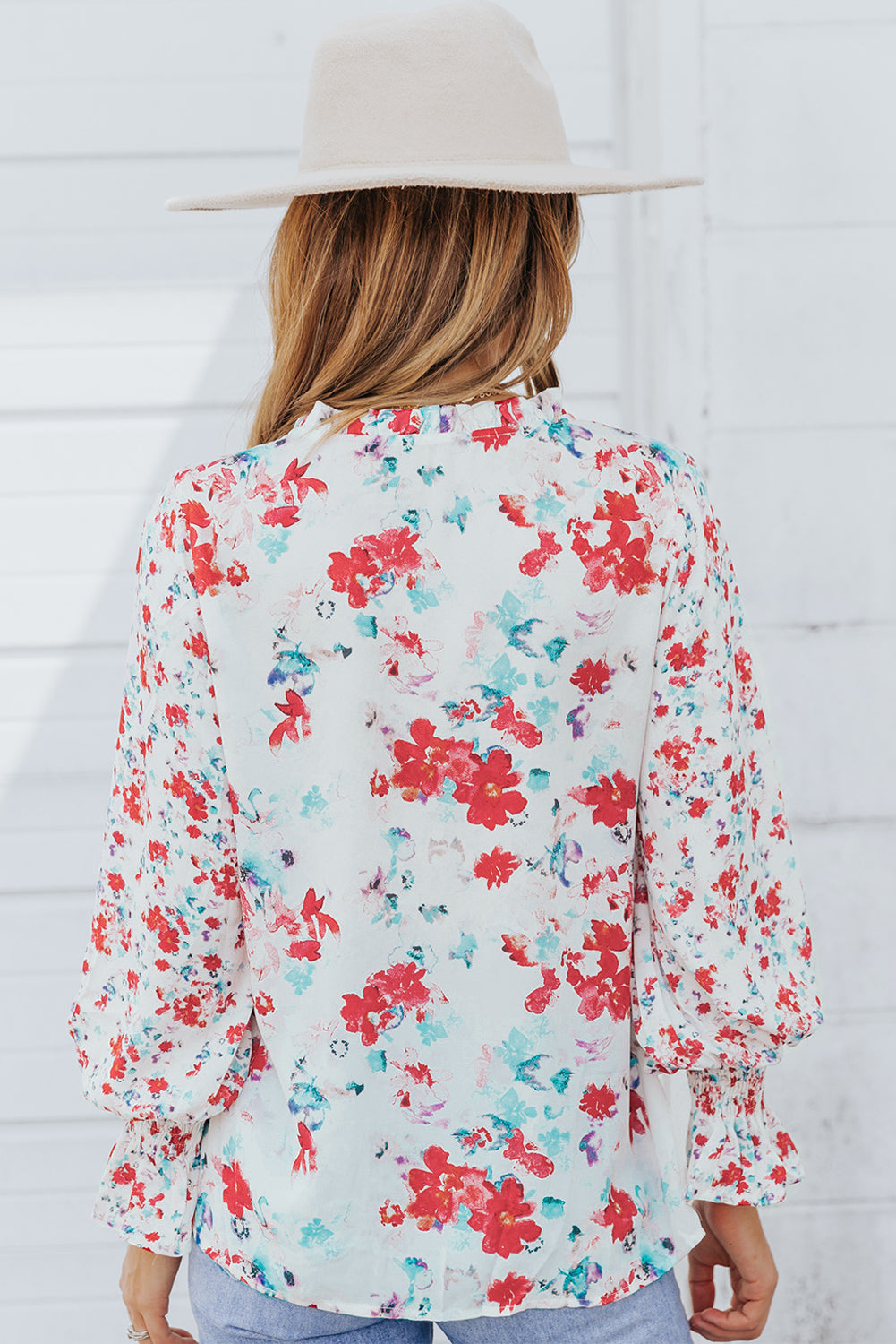 Casual Cakewalk Floral Smocked Blouse