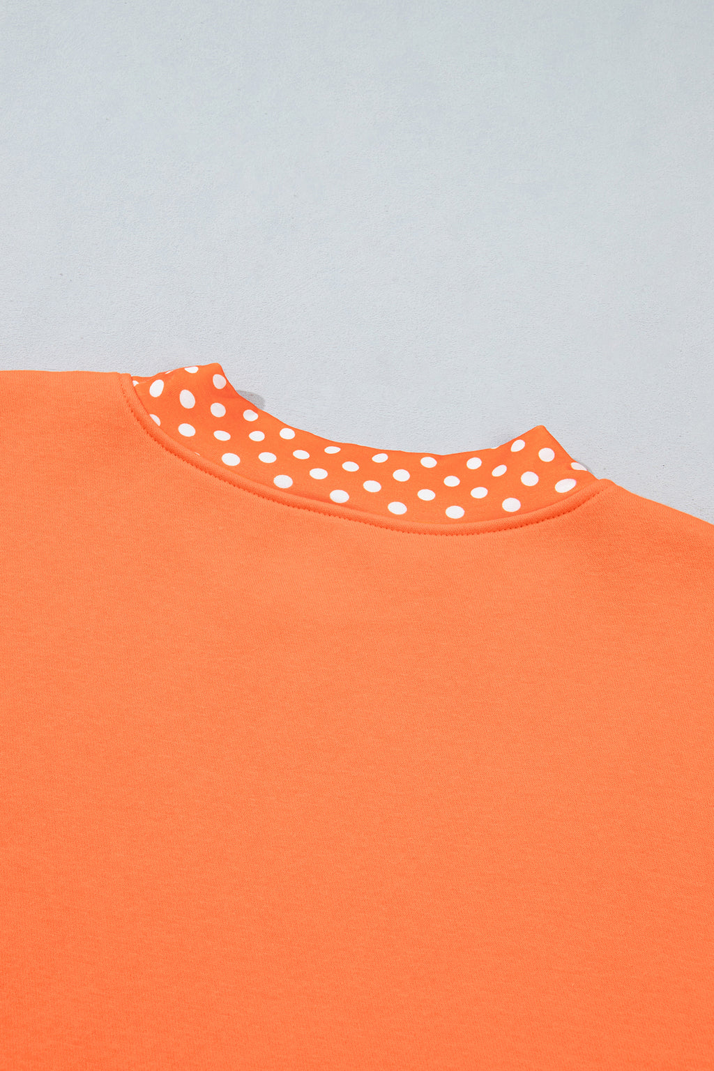 Dirty blue Colorblock Polka Dot Contrast Trim Oversized Sweatshirt