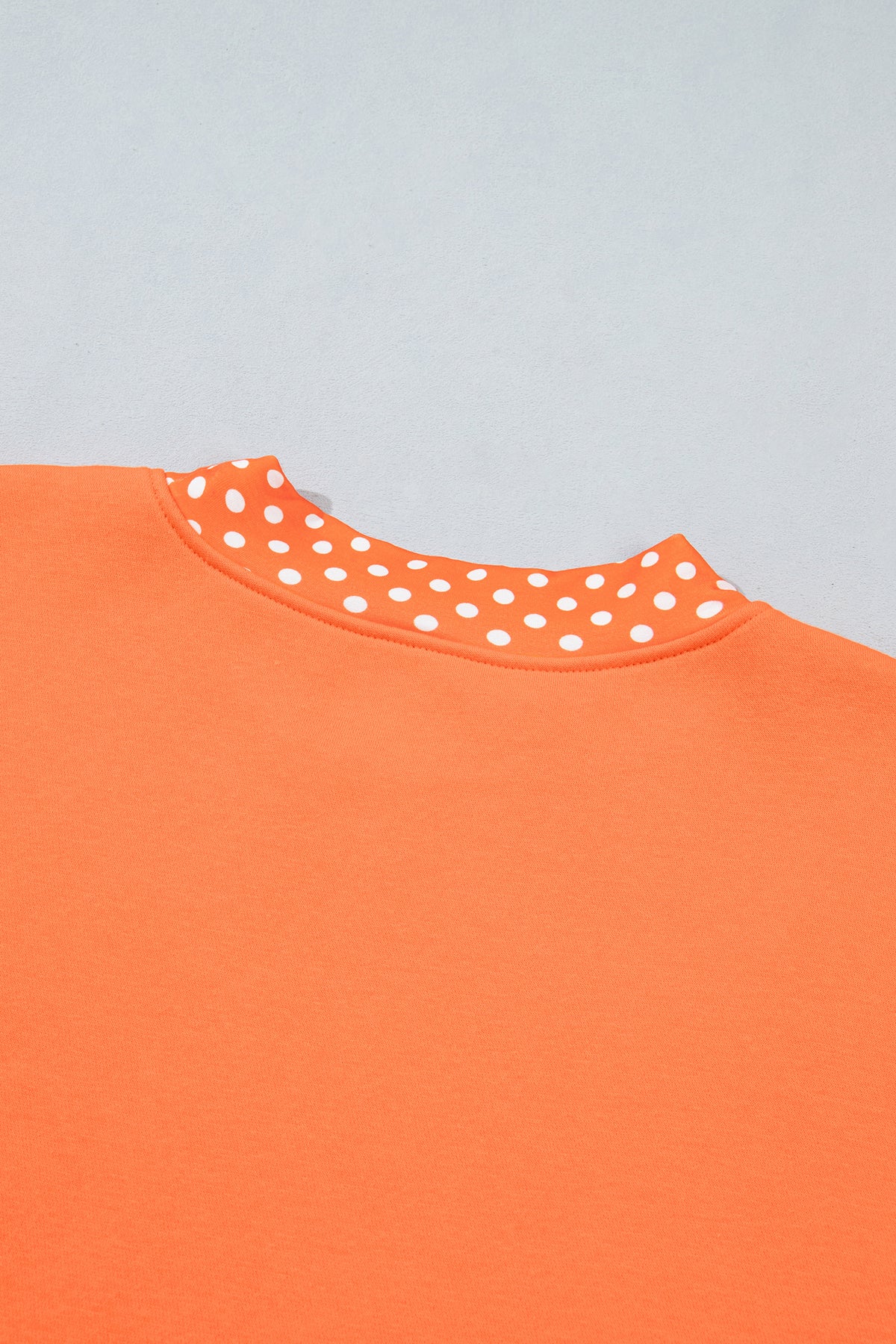 Dirty blue Colorblock Polka Dot Contrast Trim Oversized Sweatshirt