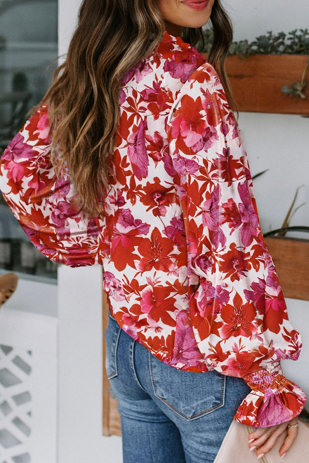 Casual Cakewalk Floral Smocked Blouse