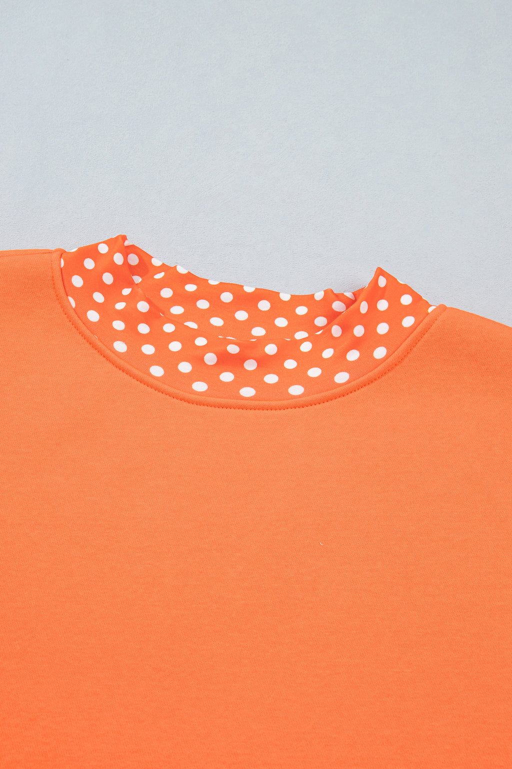 Dirty blue Colorblock Polka Dot Contrast Trim Oversized Sweatshirt
