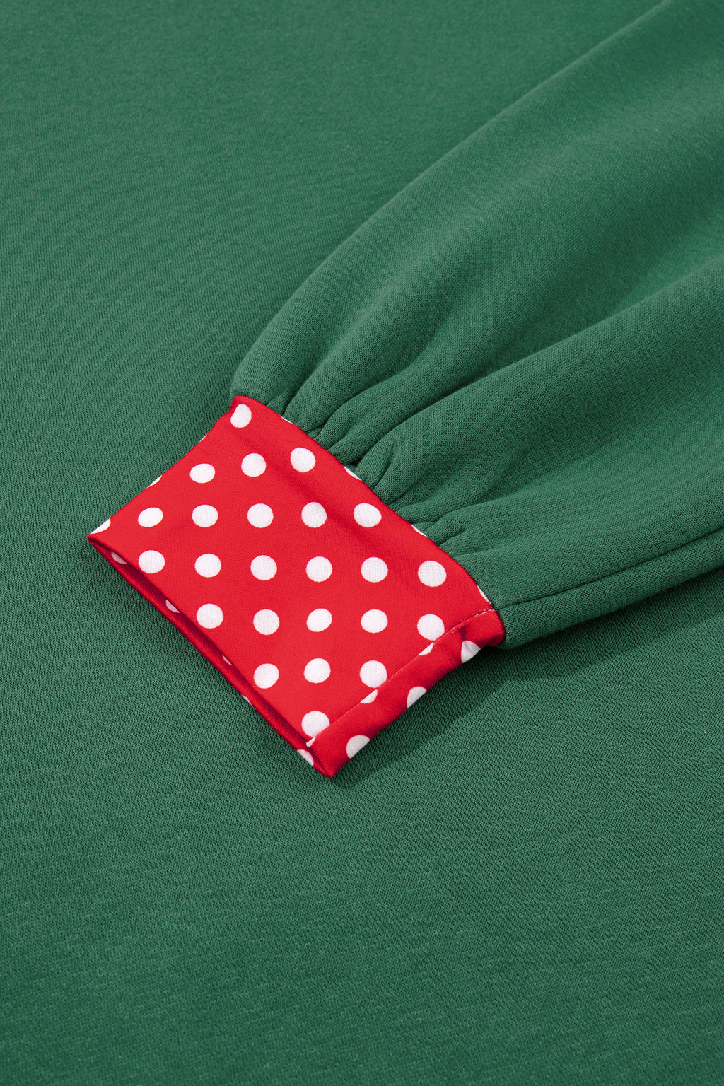 Dirty blue Colorblock Polka Dot Contrast Trim Oversized Sweatshirt