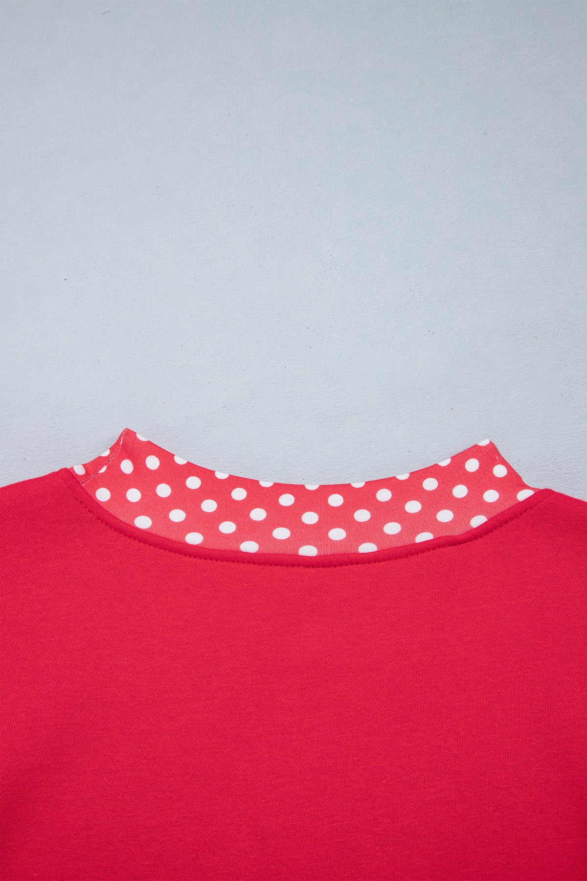 Dirty blue Colorblock Polka Dot Contrast Trim Oversized Sweatshirt