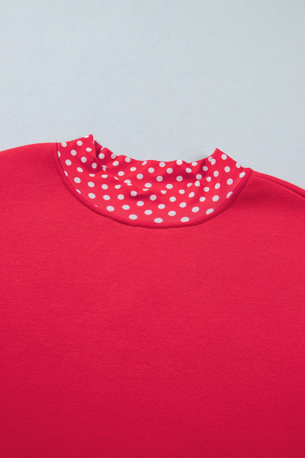 Dirty blue Colorblock Polka Dot Contrast Trim Oversized Sweatshirt