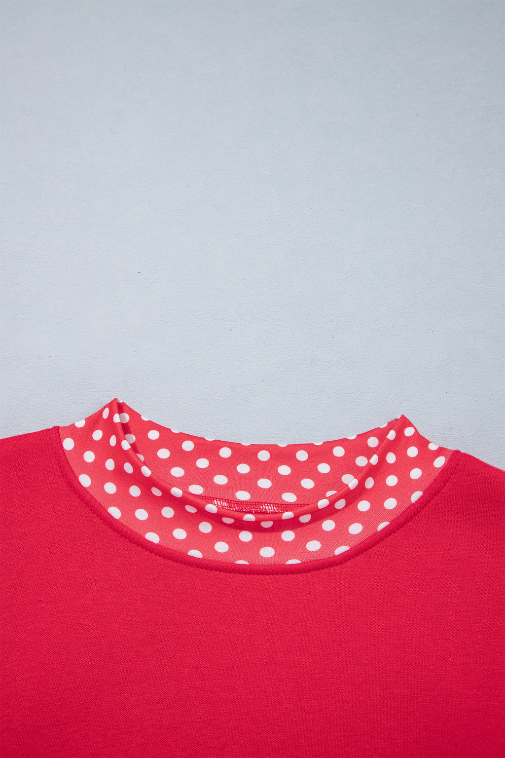 Dirty blue Colorblock Polka Dot Contrast Trim Oversized Sweatshirt