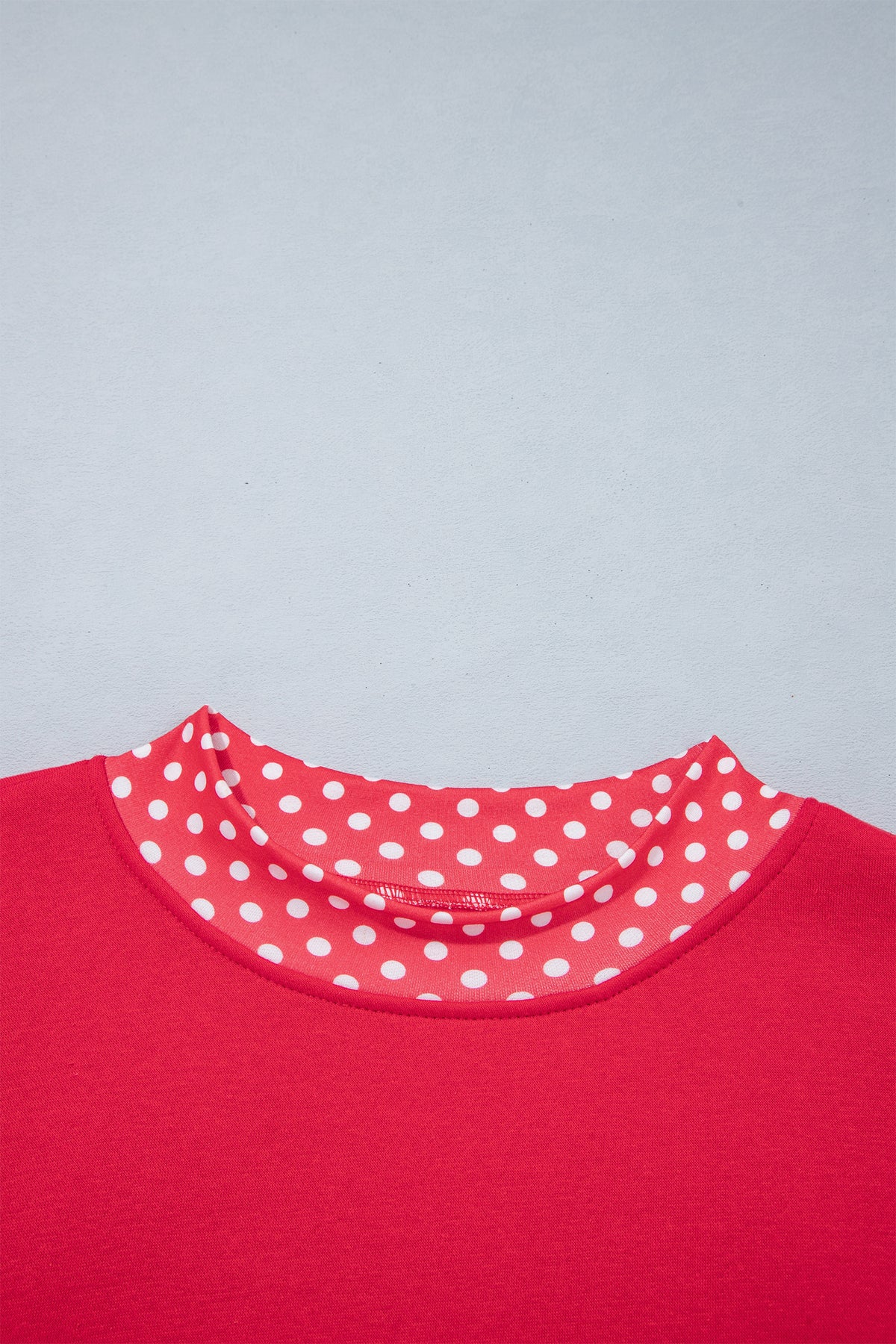 Dirty blue Colorblock Polka Dot Contrast Trim Oversized Sweatshirt