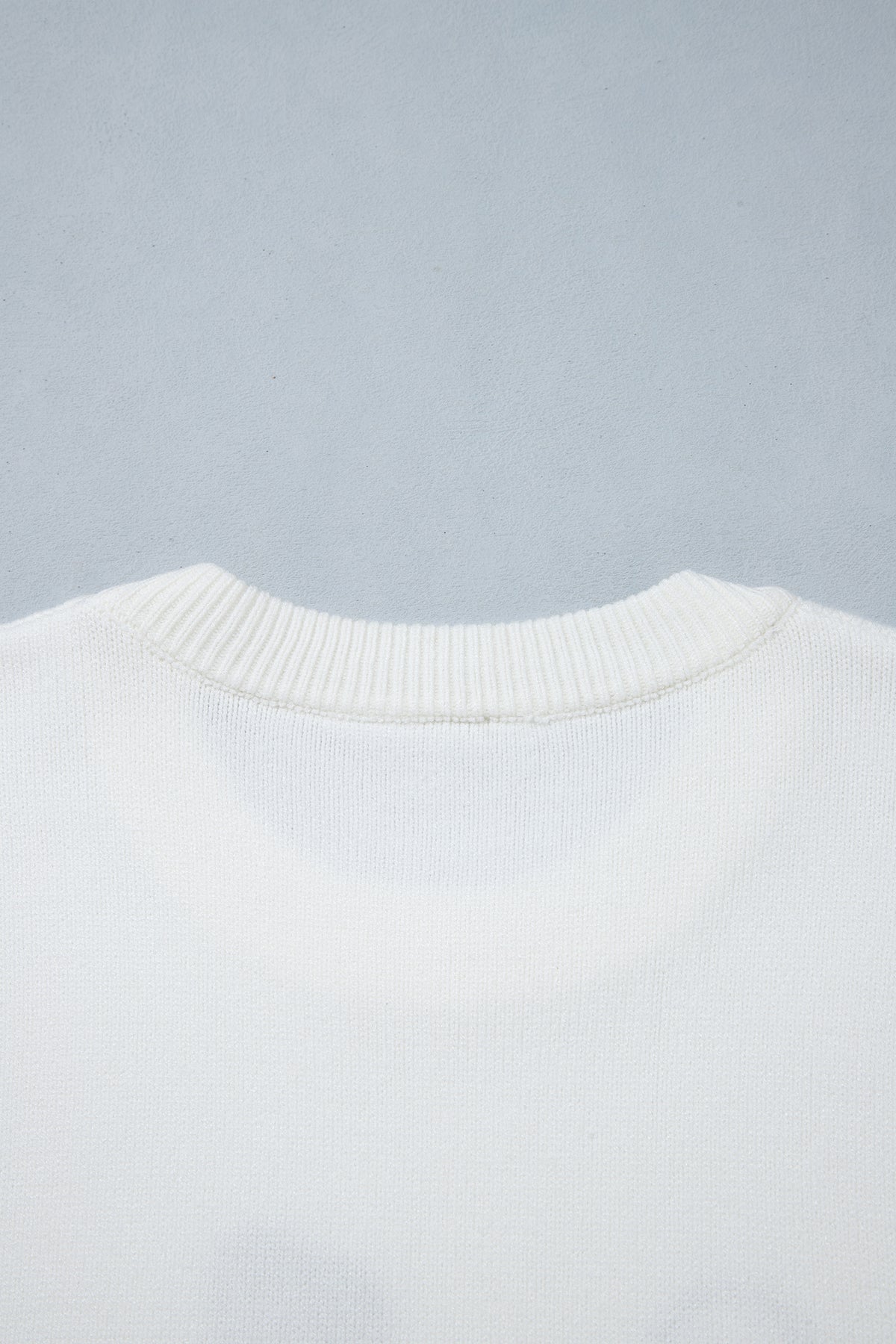 White Western Boots Embroidered Graphic Drop Shoulder Pullover Sweater